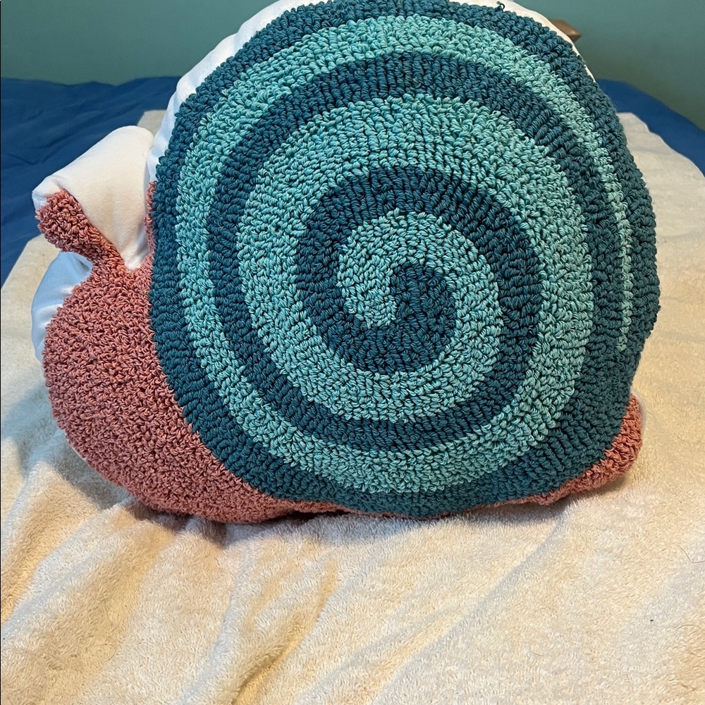 Mainstays Blue and Pink Snail Accent Pillow